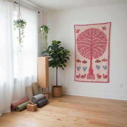 arbol de la vida decorando la sala de yoga