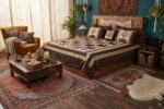 conjuno boho de seda marron con arbol de la vida