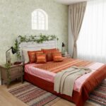 conjunto de seda color ocre para cama doble