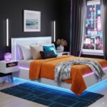 cubrecama naranjo de algodon con espejitos