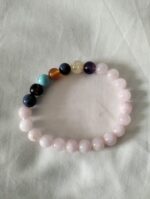 Pulsera 7 chakras y cuarzo rosa 1