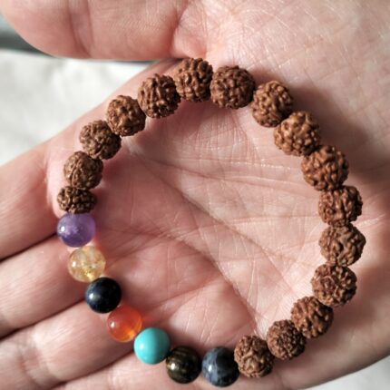 Pulsera 7 chakras y rudraksh 4